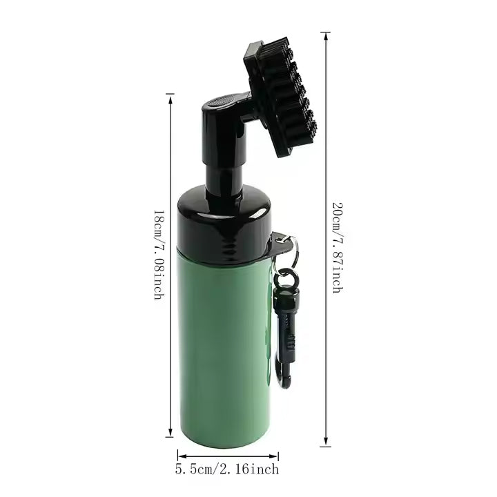 Golf club washer bottle with brush
