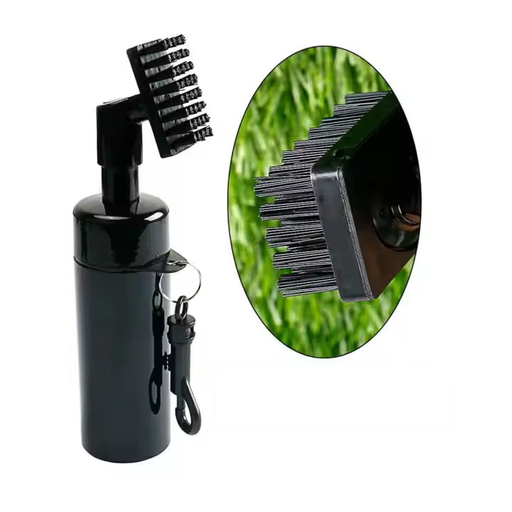 Golf club washer bottle with brush