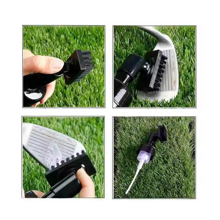Golf club washer bottle with brush