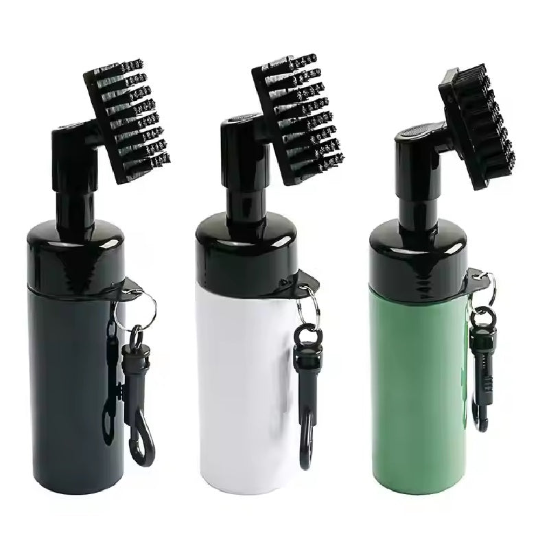 Golf club washer bottle with brush